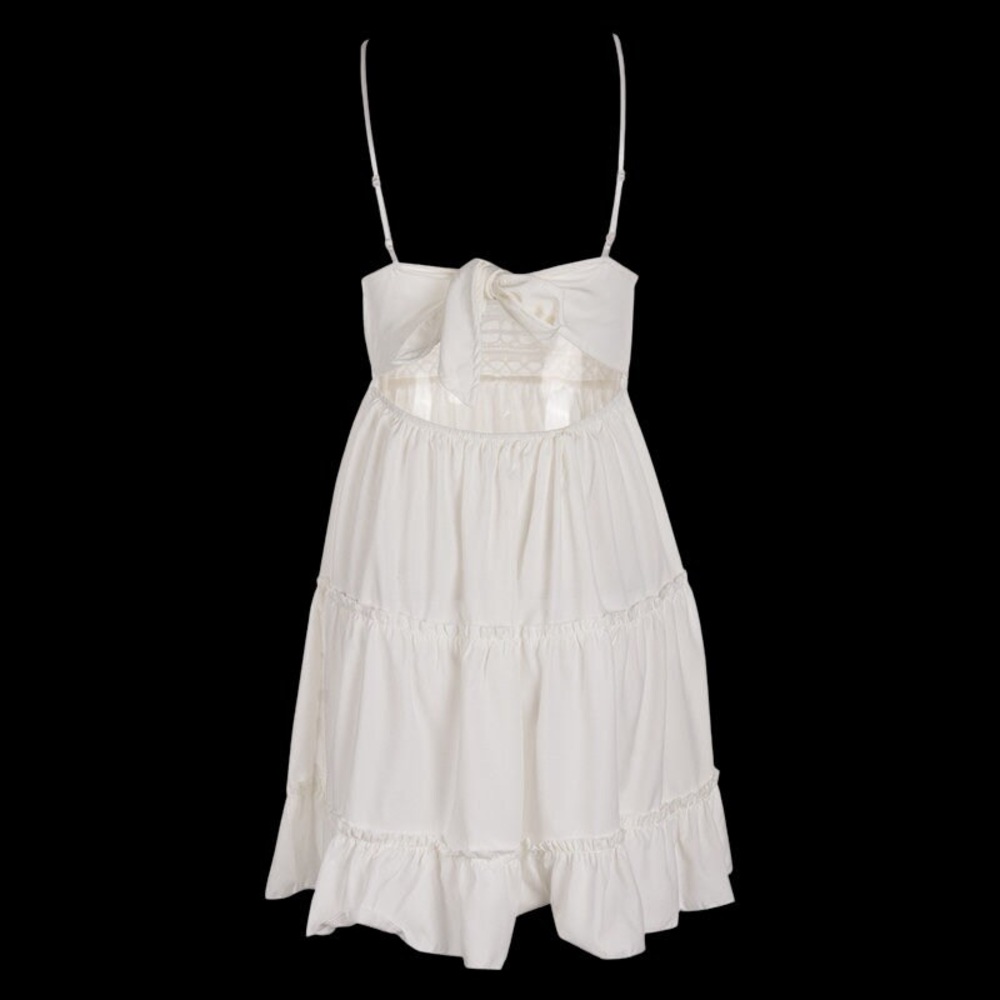 Chic White Backless Lace Dress - Picture 3 of 7